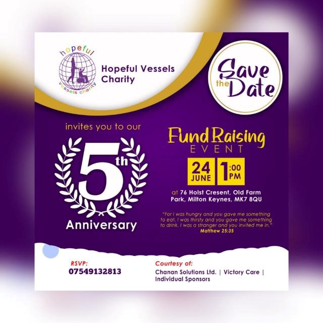 Celebrating our 5th Anniversary hopeful vessels charity